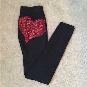 Sequin Heart Leggings